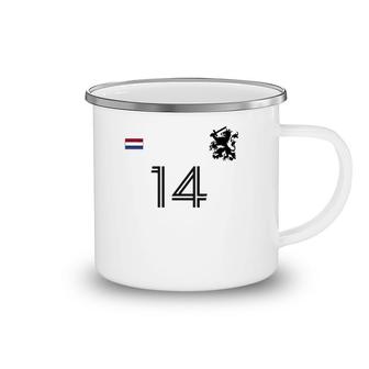 Netherlands Soccer Jersey Team Crest 14 Holland Dutch Lion Camping Mug | Mazezy
