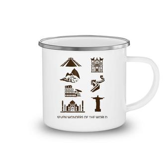 New Seven Wonders Of The World Geography Camping Mug | Mazezy