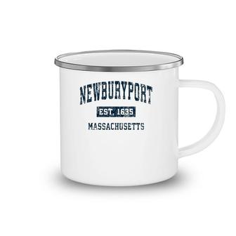 Newburyport Massachusetts Ma Vintage Sports Design Navy Camping Mug | Mazezy