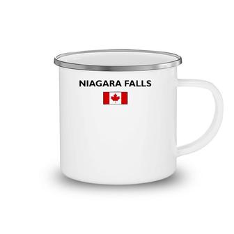 Niagara Falls Canada Canadian Flag Light-Color Camping Mug | Mazezy