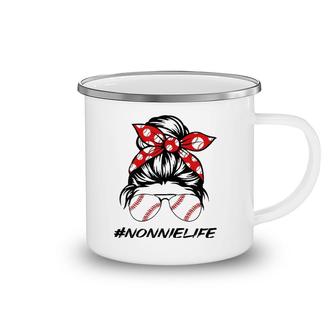 Nonnie Life Softball Baseball Love Nonnielife Mother's Day Camping Mug | Mazezy