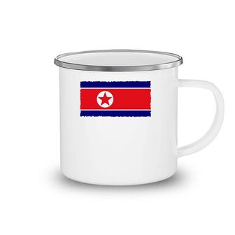 North Korea Flag Distressed Camping Mug | Mazezy
