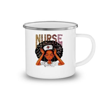 Nurse Black Woman Magic Afro Melanin Queen Black History Camping Mug | Mazezy