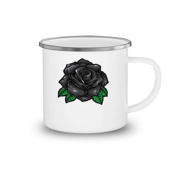 Occult Vintage Black Rose Gothic Camping Mug | Mazezy
