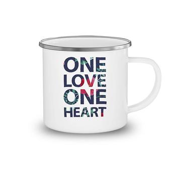 One Love One Heart Beautiful Marley Hippie Camping Mug | Mazezy
