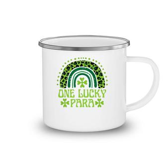 One Lucky Para Funny Family St Patrick's Day Rainbow Leopard Paraprofessional Gift Camping Mug | Mazezy