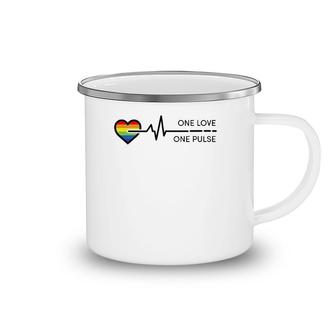 One Pulse Heart Lgbt Pride Camping Mug | Mazezy