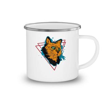 Orange Kitty Cat Camping Mug | Mazezy