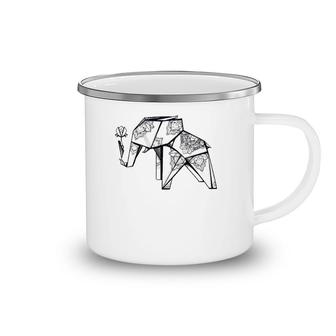 Origami Elephant- Geometric Boho Tee Camping Mug | Mazezy