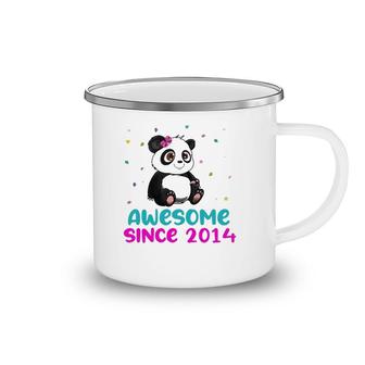 Panda Bear Girl Birthday Gift Love Awesome Since 2014 Ver2 Camping Mug | Mazezy