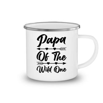 Papa Of The Wild One Black 1St Birthday Gift Camping Mug - Seseable