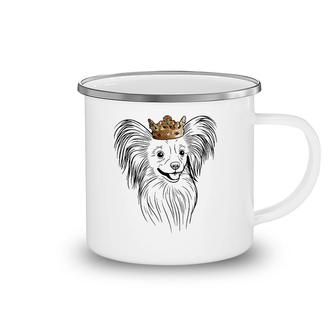 Papillon Dog Wearing Crown Dog Lover Gift Camping Mug | Mazezy UK