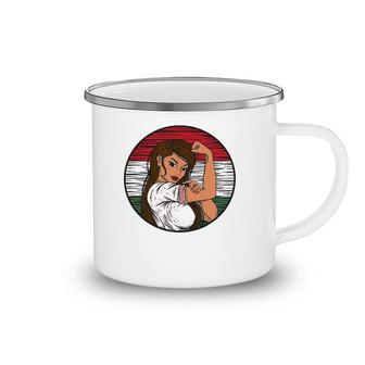 Patriotic Hungarian Flag Hungray Proud Hungarian Girl Camping Mug | Mazezy