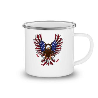 Patriotic July 4Th Usa Eagle Lovers American Flag Eagle Camping Mug | Mazezy