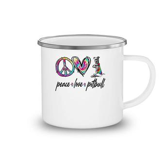 Peace Love Pitbull Tie Dye Dog Lover Mother's Day Camping Mug | Mazezy