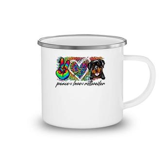 Peace Love Rottweiler Tie Dye Dog Lover Mother's Day Camping Mug | Mazezy