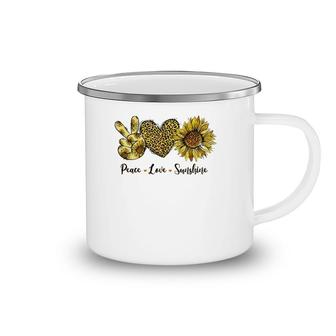 Peace Love Sunshine Sunflower Hippie Sunflower Lover Camping Mug | Mazezy