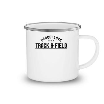 Peace Love Track And Field Vintage Track And Field Runner Camping Mug | Mazezy