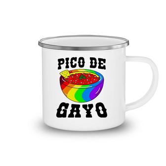 Pico De Gayo Rainbow Lgbt - Gay Pride Flag Salsa Camping Mug | Mazezy