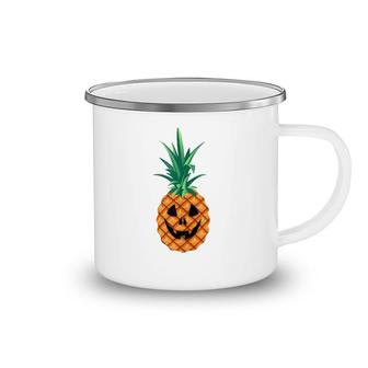 Pineapple Pumpkin Jack O'lantern Halloween Camping Mug | Mazezy