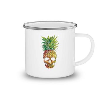 Pineapple Skull Funny Aloha Beaches Hawaiian Hawaii Goth Camping Mug | Mazezy