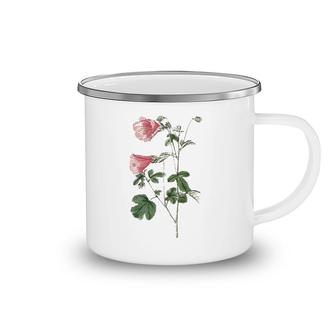 Pink Botanical Vintage Flower Camping Mug | Mazezy