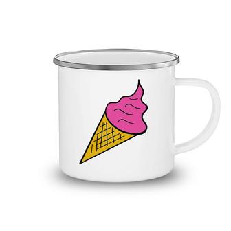 Pink Ice Cream Funny Art Print Tee Clothing Love Camping Mug | Mazezy