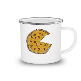 Pizza Pie Slice Smiling Face Camping Mug | Mazezy