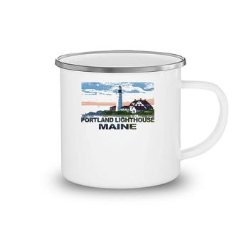 Portland Lighthouse Maine At Sunrise Vacation Camping Mug | Mazezy