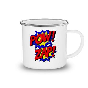 Pow Zap Superhero Lover Tee Camping Mug | Mazezy