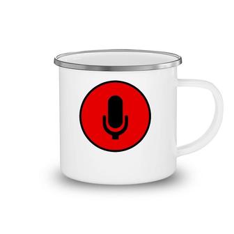 Press To Talk Red Micro Icon Camping Mug | Mazezy