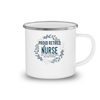 Proud Retired Nurse Floral Flowers Funny Retirement Nurse Camping Mug | Mazezy