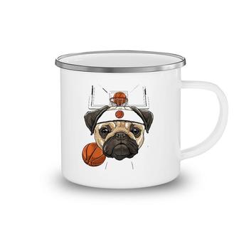 Pug Basketball Dog Lovers Basketball Player Camping Mug | Mazezy