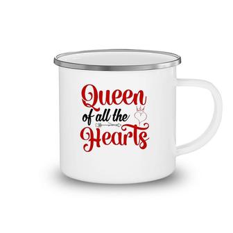 Queen Of All The Hearts Valentine Cute Couple Valentine Camping Mug | Mazezy AU