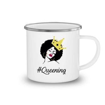 Queening Black Queen With Crown Camping Mug