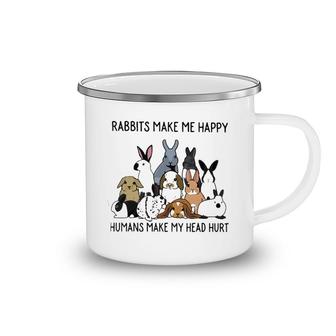Rabbits Make Me Happy Camping Mug | Mazezy