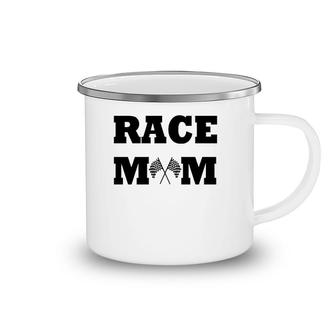 Race Mom Checkered Flag Life Racing Dirt Track Race Gear Camping Mug | Mazezy