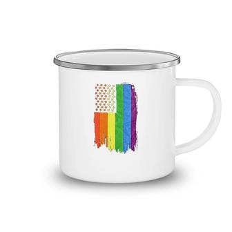 Rainbow Pride Flag Camo Lgbt Camping Mug | Mazezy