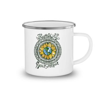 Respect Your Mother Earth Day Mandala Camping Mug | Mazezy