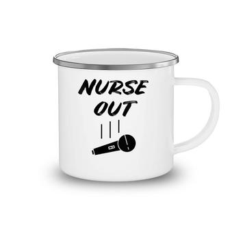 Retired Nurse Out Retirement Gift Funny Retiring Mic Drop Camping Mug | Mazezy