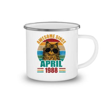 Retro Awesome Since April 1988 34Th Birthday 34 Years Old Camping Mug - Seseable