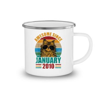 Retro Awesome Since January 2010 12Th Birthday 12 Years Old Camping Mug - Seseable