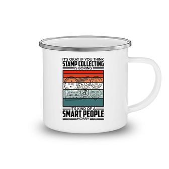 Retro Fun Stamp Collecting Design For Postal Stamp Collector Camping Mug | Mazezy