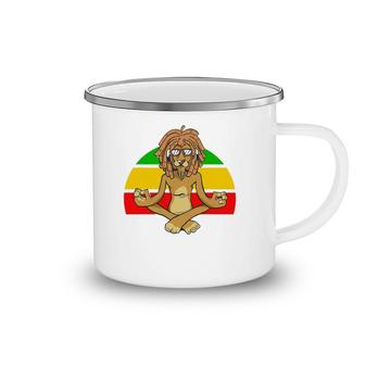 Retro Jamaican Rasta Lion Camping Mug | Mazezy
