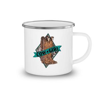 Retro Leopard Cowgirl Boots Western Country Cowboy Rodeo Dad Camping Mug | Mazezy