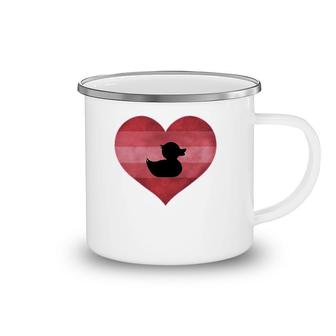 Retro Rubber Duck Valentine's Day Heart Lover Womens Gift Camping Mug | Mazezy