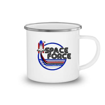 Retro Usa American Space Force Emblem Camping Mug | Mazezy