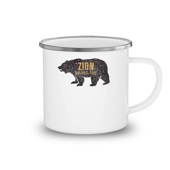 Road Trip Mount Zion National Park Bear Graphic Retro Camping Mug | Mazezy