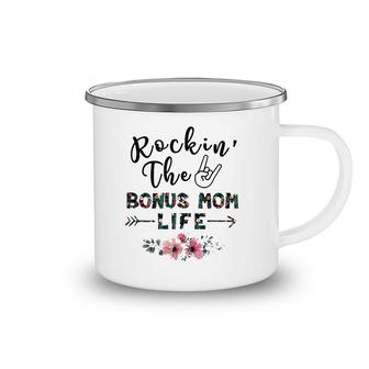 Rockin' The Bonus Mom Life Mother's Day Gift Floral Camping Mug | Mazezy
