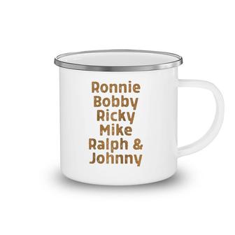 Ronnie Bobby Ricky Mike Ralph And Johnny Melanin Raglan Baseball Tee Camping Mug | Mazezy